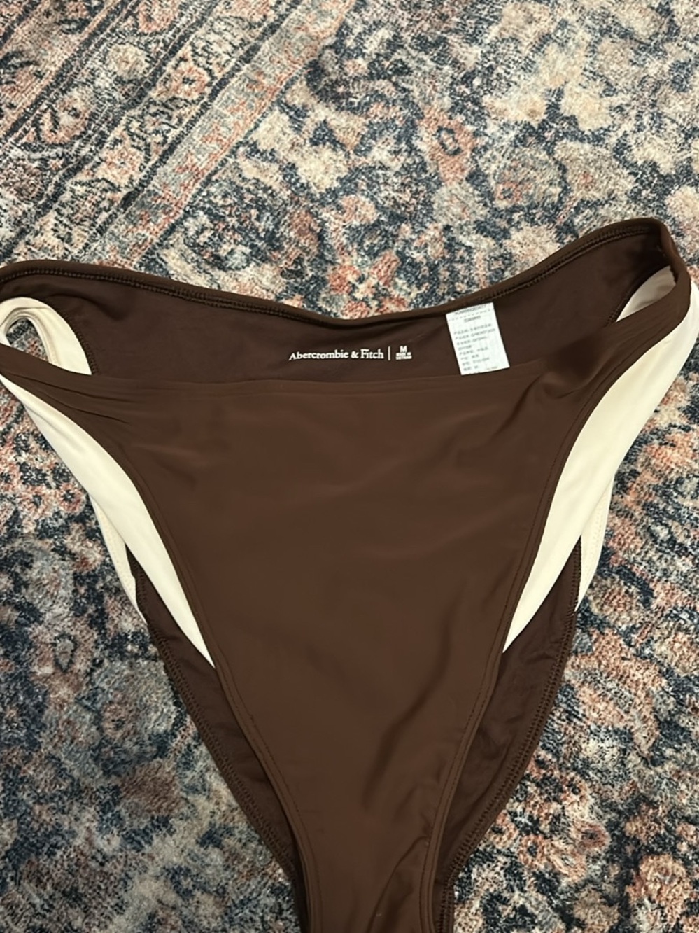 Abercrombie & Fitch Brown Bikini Bottom with Cream Panels